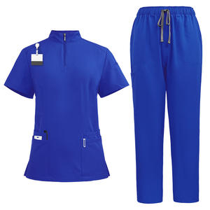 Tenues médicales unisexes Jinteng à manches courtes élastiques – Blouses et chemises pour salons de beauté et hôpitaux – Uniformes hospitaliers en stock - Product Image 2