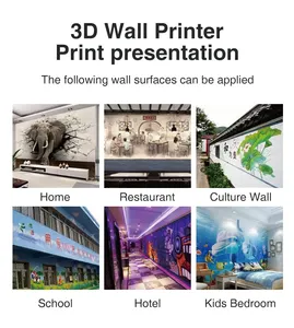 Direct To Wall Painting UV Printing Machine Portable Automatic Move By Wheel 3d Wall Printer