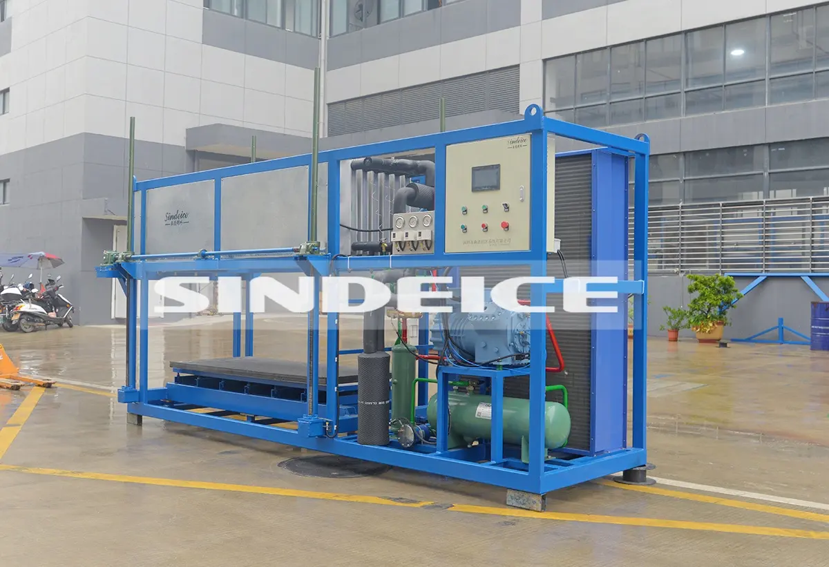 Macchina del ghiaccio automatica per l'industria del ghiaccio per la vendita 2024 SINDEICE 3000 kg blocco industriale macchina del ghiaccio