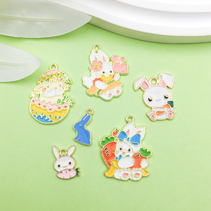 Cute Bunny Charms Zinc Alloy Cartoon Easter Pendants For DIY Accessories <b>Gift</b> Unisex - Product Image 4