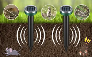 สายอกไล่ตุ่นพลังงานแสงอาทิตย์โซนิคเสี้ยนป้องกัน Spikes, อัลตราโซนิกไล่ Groundhog สเต็กควบคุมสัตว์, สารไล่สัตว์ฟันแทะ