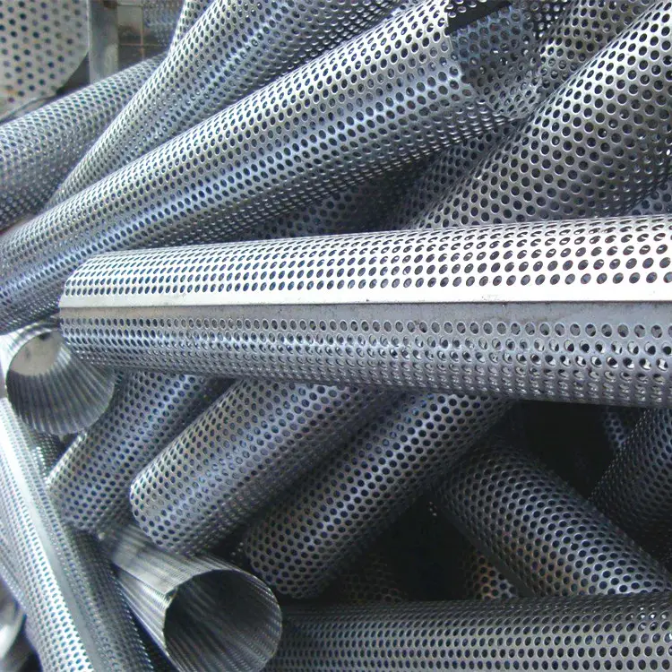 Yuvarlak 25mm mikro filtre paslanmaz çelik egzoz delikli Metal boru