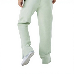 Ensemble de survêtement décontracté imperméable en polaire vert clair uni pour homme, avec capuche, manches longues, coupe régulière, deux pièces (sweat-shirt et pantalon) - Product Image 6