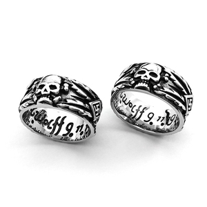 Anelli di gioielli di moda personalizzati all'ingrosso anelli di teschio del diavolo da uomo con testa di fantasma in acciaio inossidabile antico - Product Image 6