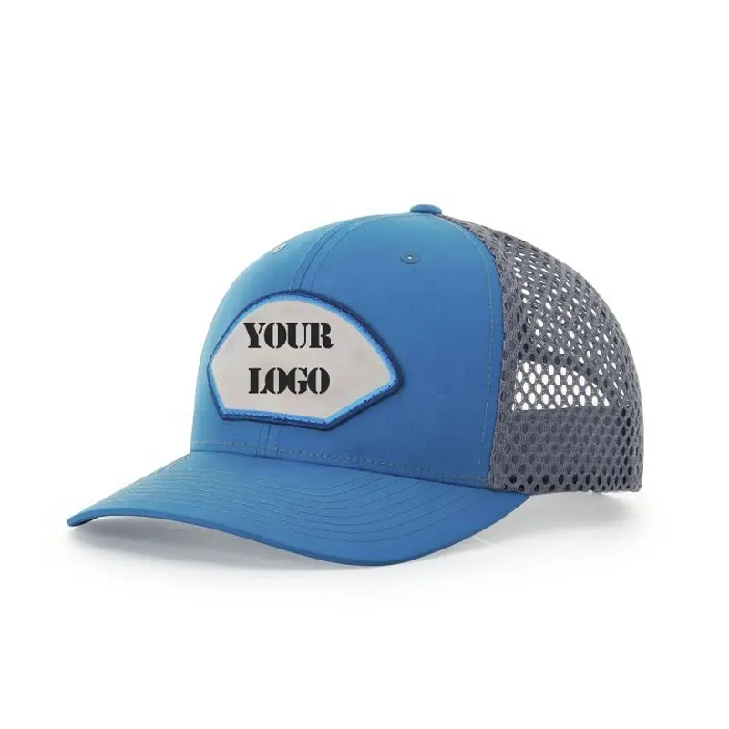 Tùy Chỉnh Chất Lượng Cao 6 Bảng Điều Chỉnh Màu Đen Bông Twill Xe Tải Mũ Thêu Vá Logo Gorras Trucker Lưới Hat Cap