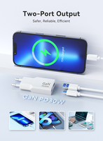 Enchufe DE LA UE, enchufe de Corea, ultrafino, 30W, 20W, PD, cargador de Puerto Dual tipo C, cargador rápido PD con certificaciones de seguridad KC, logotipo grabado