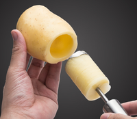 Creatieve Gadget 304 Roestvrijstalen Handmatige Groentekernverwijderaar Draagbare 4 Pc Appelgat Graafboor Groentespiraalsnijder