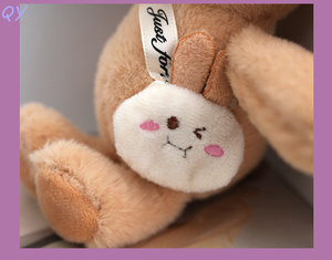 QY Wholesale Cute Rabbit Plush Keychain Soft Stuffed Animal Pendant Long Ear Bunny <b>Key</b> Ring for Bag - Product Image 5