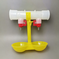 Nouvel abreuvoir pour canards et oies à double tétine, à suspendre, installation facile, économie d'eau, en acier inoxydable et plastique ABS, équipement d'élevage