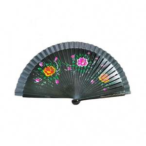 Abanico de Mano de Madera Español Vintage para Mujer, con Pintura Floral de Doble Cara, para Bailes, Festivales y Decoraciones de Fiesta - Product Image 1