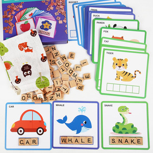 <span class=keywords><strong>Gioco</strong></span> Puzzle 3D in Legno con 100 Perline Alfabeto e Parole per Bambini 4-6 Anni, Educazione Precoce, Abbinamento di Parole in Inglese - Product Image 2