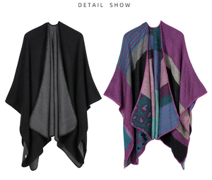 ผ้าคลุมไหล่แบบเปิดด้านหน้าสำหรับผู้หญิง สไตล์เสื้อคลุมโปโล รูนา เคป คาร์ดิแกน สำหรับฤดูใบไม้ผลิ ฤดูใบไม้ร่วง และฤดูหนาว ผลิตตามสั่งจากโรงงาน - Product Image 4