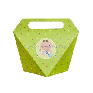 Bolsa em forma personalizado pequeno negócio doces chocolates lanche nozes jelly bean caixa de presente papel embalagens caixas com die cut handle