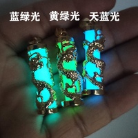 Collier en alliage avec pendentif en pierre luminescente, dragon et phénix dorés, bijoux en jade, accessoires pour hommes et femmes