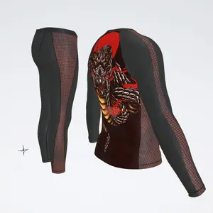 Manufacturer OEM Rash Guard Men Sublimation Printed Spandex Bjj Rash Guard MMA Rashguard Compression Shirts