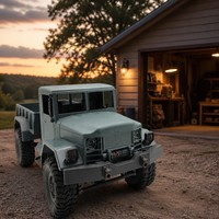 Camion RC de qualité hobby 6x6 tout-terrain 4x4 télécommandé 2,4 GHz ABS+Métal avec treuil fonctionnel et phares LED pour garçons