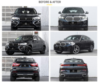 Kit de Carrocería Completo F16 Upgrade G06 para BMW X6 F16 2015 a X6M G06 2025 MT, Accesorios Exteriores para Automóviles, Parachoques Delantero y Trasero, Faldones Laterales