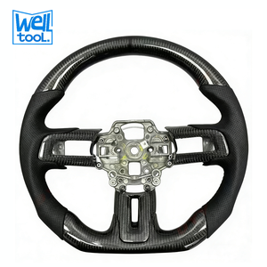 Volante de Fibra de Carbono Personalizado para Ford <span class=keywords><strong>Mustang</strong></span> EcoBoost <span class=keywords><strong>Shelby</strong></span> <span class=keywords><strong>GT500</strong></span> 350r 2015 2016 2017 2018 2019 <span class=keywords><strong>2020</strong></span> 2021 2022 2023 - Product Image 1