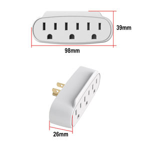 [OEM] Tomacorriente Multiple 3 Salidas Adaptador Enchufe <strong>EEUU</strong> 15A 125V 1875V Extensor De Enchufe Venta Al Por Mayor - Product Image 1