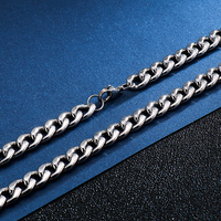 KALEN Ensemble de bijoux collier et bracelet chaîne gourmette cubaine en acier inoxydable 3-6,5 mm, Chaînes en acier inoxydable en gros