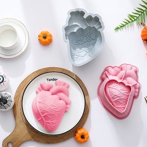 DIY Handmade Heart Shape Baking DIY Halloween <strong>Cake</strong> Mold Candle Silicone Mold Soap Mold - Product Image 3