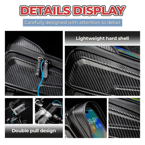 <span class=keywords><strong>Sacoche</strong></span> de guidon de vélo personnalisée avec capacité de 1L, design imperméable pour le cyclisme, accès à l'écran tactile, matériau en nylon noir EVA - Product Image 5