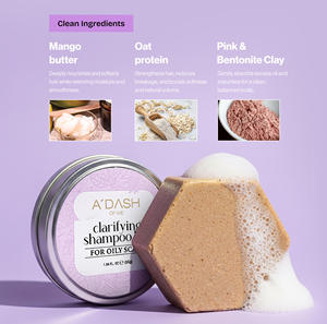 Barra de Champú Clarificante Natural con Manteca de Mango, Proteína de Avena y Arcilla Bentonita para el Cuidado del Cuero Cabelludo Graso - Product Image 3