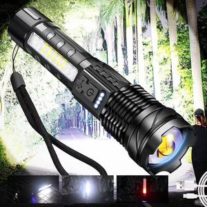 Lampe torche haute puissance 2000 lumens LED avec zoom, affichage de la puissance, lampe torche portative, rechargeable par type C, pour le camping - Product Image 4