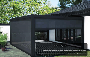 Pergola bioclimatique motorisée intelligente en aluminium de qualité supérieure, couleur et taille personnalisées pour villa, jardin, terrasse, télécommande - Product Image 6