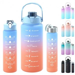 Juego Deportivo de 3 Piezas con Degradado Negro de 2L, con Tapa Antiderrames y Pajita para Beber Directo, Ecológico, Personalizable en Color y con Marcador de Tiempo - Product Image 5