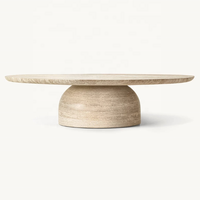 Table Basse en Marbre Exquise Haut de Gamme Simple Style Nordique, Meuble de Salon de Luxe Personnalisé pour Villa et Club à l'Exportation