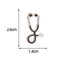 Broche en émail souple personnalisée en gros, motif stéthoscope, pour uniforme, sac ou décoration médicale (médecin, infirmière)