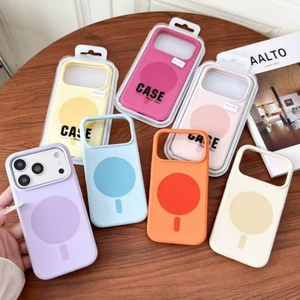 เคสโทรศัพท์ซิลิโคนเหลวดีไซน์วงแหวนแม่เหล็กแบบใหม่ล่าสุด ฝาหลังยางนิ่ม สำหรับ iPhone 18 pro max 17 16 15pro ขายส่ง - Product Image 4