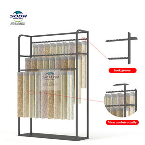 ชั้นโชว์แบบติดผนังทำจากผ้าเหล็กปรับแต่งได้สำหรับจัดเก็บในร้านค้าพรมหลายชั้นที่จัดเก็บตัวอย่างผ้า<span class=keywords><strong>ม่าน</strong></span> - Product Image 3