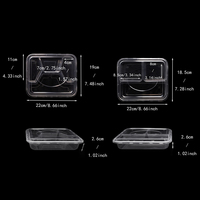 Boîte à lunch empilable en PP de qualité alimentaire avec plusieurs compartiments, couvercle transparent, anti-fuite, pour salades, nouilles, à emporter, restaurant, bureau