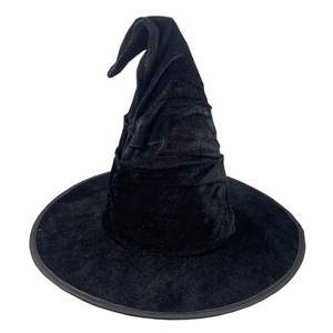 SOLPOP Accesorios de Disfraces de Halloween, Sombrero Negro de Mago Mágico con <span class=keywords><strong>Plumas</strong></span> y Terciopelo para Cosplay, Fiesta de Brujas - Product Image 3