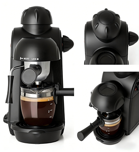 Machine à café expresso semi-automatique de style italien, 4 <span class=keywords><strong>tasses</strong></span>, <span class=keywords><strong>rouge</strong></span> et noir classiques, certifiée CE GS RoHS LFGB ETL, vente en gros - Product Image 5