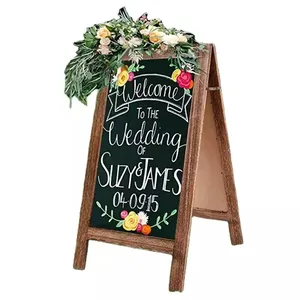 Rustic Style Nature Raw Wood Frame School Chalkboard Small Vintage Free Standing Wooden Chalkboards