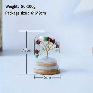 Offre Spéciale : Arbre porte-bonheur en cristal naturel avec couvercle en verre, pierre précieuse de guérison faite à la main pour bureau - Product Image 2