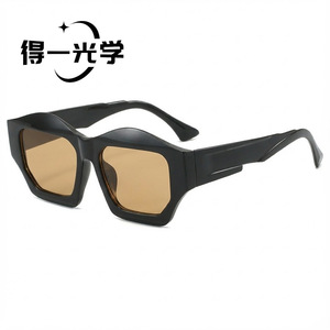 Polygonal Irregular <b>Sunglasses</b> Black PC Frame UV400 Protection Unisex Street Style - Product Image 2