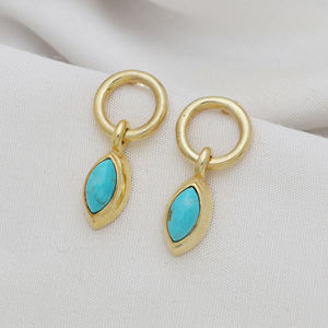 Venta de Navidad Pendientes de gota de turquesa Joyería de oreja de moda para Europa y los Estados Unidos - Product Image 2