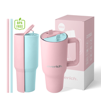 Café et bouteille d'eau gobelet fendu une tasse pour deux boissons différentes pour le camping en plein air randonnée bureau boit la tasse forte