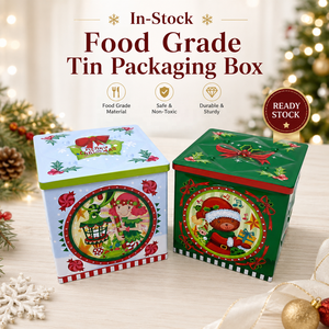 Ready Stock Square Tin <b>Box</b> For Christmas Eve Apple Packaging Custom Printing <b>Empty</b> Metal Square <b>Gift</b> Tin <b>Box</b> For Xmas Fruit Pres - Product Image 1