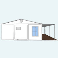 Maison conteneur extensible HYSUN à 2 chambres, 20 pieds/40 pieds, maison mobile avec énergie solaire, maison conteneur préfabriquée extensible de 40 pieds
