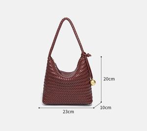 手工制作大容量单肩编织手提包时尚女士风格涤纶内衬多功能女式主包 - Product Image 2