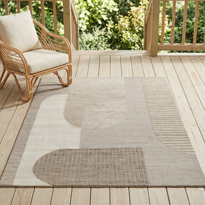 Modern Abstract Area <b>Rug</b> Rectangle Wool Rayon Polyester <b>Flat</b> Weave Non-Slip Rubber Backing Living Room Use - Product Image 2