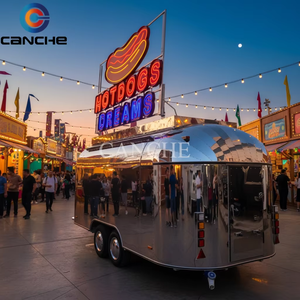 Nouveau style de camion de cuisine mobile pour bonbons, desserts, hot-dogs, pizzas, glaces, bar mobile, remorque alimentaire, acier inoxydable, snack, restauration rapide - Product Image 5