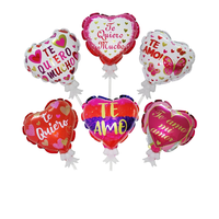 6 pouces amour coeur feuille d'aluminium ballon gonflage automatique mariage fête d'anniversaire décoration hélium fête des mères