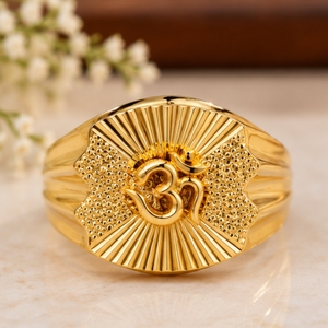 22K Gold <b>Mens</b> Signet Ring Vintage Textured Shield Face Classic Statement Jewelry <b>Gift</b> for Him Wholesale Custom OEM - Product Image 1