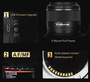 Yongnuo YN50mm F1.8S DA DSM เลนส์กล้องสําหรับ <span class=keywords><strong>Sony</strong></span> E-Mount สําหรับ <span class=keywords><strong>SONY</strong></span> <span class=keywords><strong>A6300</strong></span> A6400 A6500 NEX7 APS-C กรอบอัตโนมัติโฟกัส AF/MF - Product Image 5